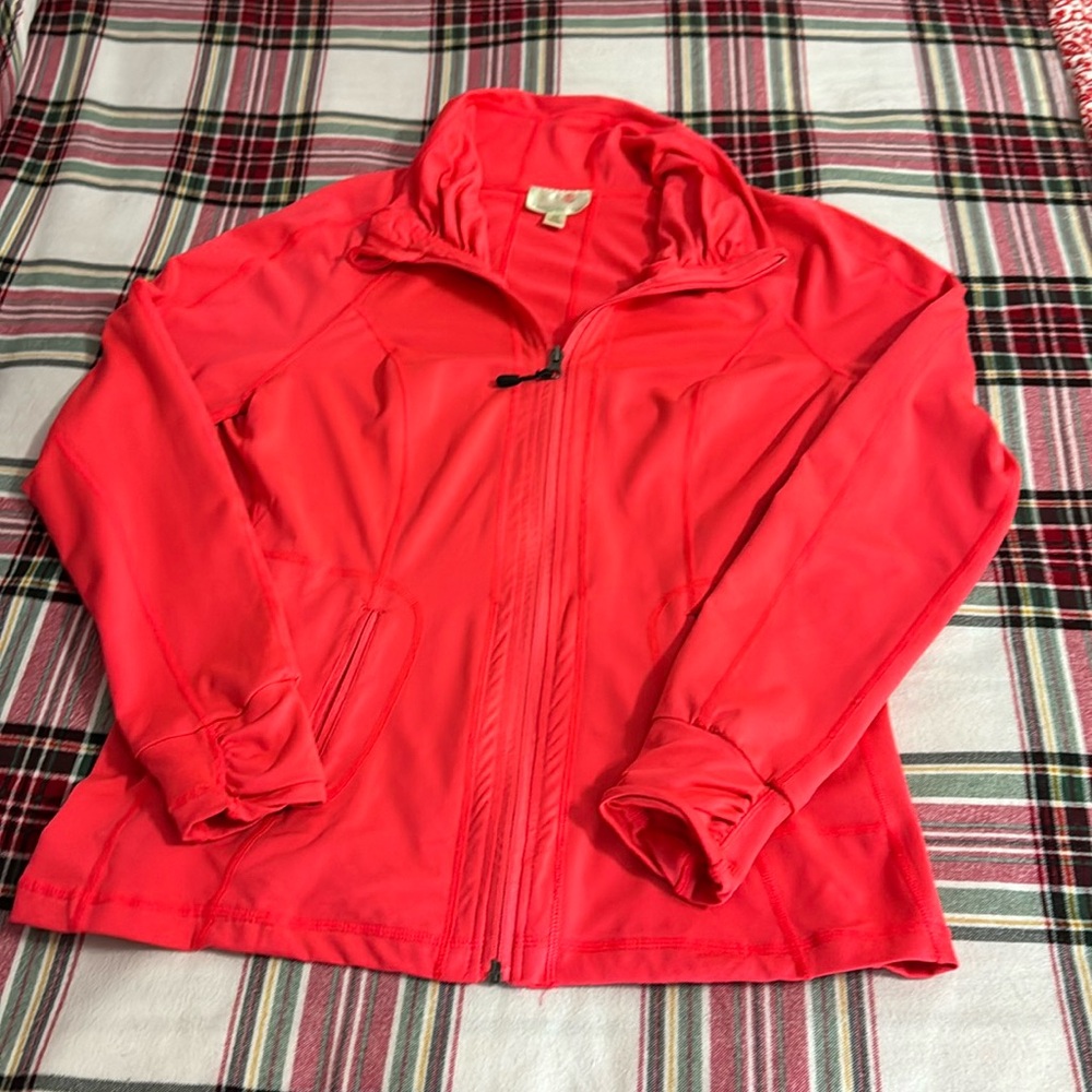 Tangerine fitted zip down jacket